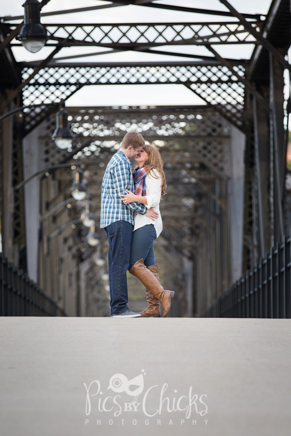 Pittsburgh wedding photographers, Hot Metal Bridge wedding & engagement photo, Pics By Chicks Photography