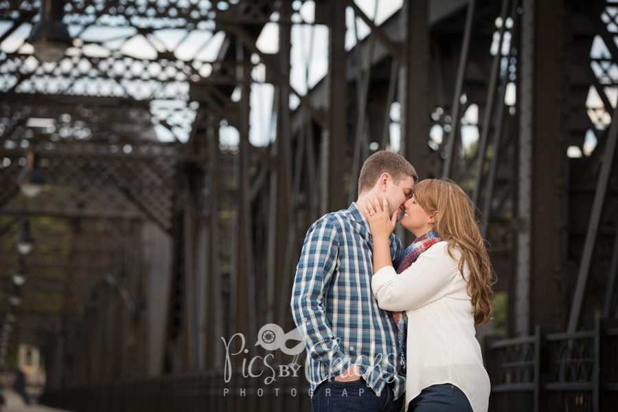 Pittsburgh wedding photographers, Hot Metal Bridge wedding & engagement photo, Pics By Chicks Photography