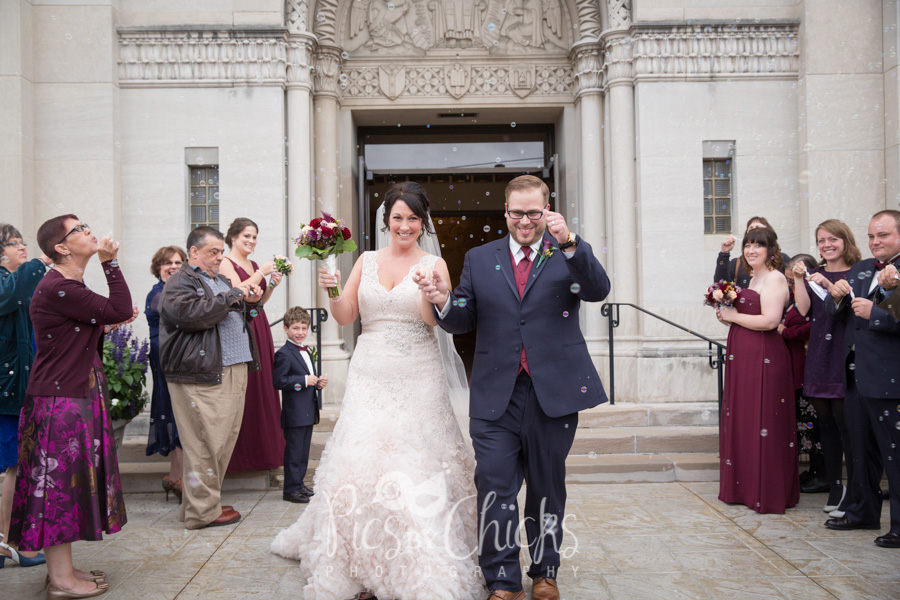 Wedding photo of bubble exit at Pittsburgh church Wedding photo of bubble exit at Pittsburgh church