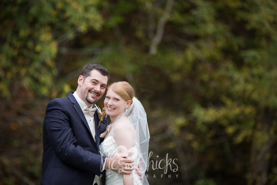 bride & groom photo in park, happy wedding photo