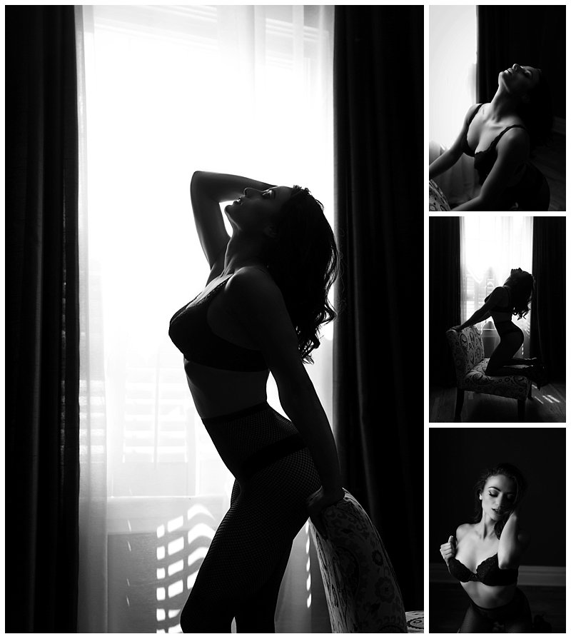 pittsburgh boudoir photography collage of black and white boudoir poses