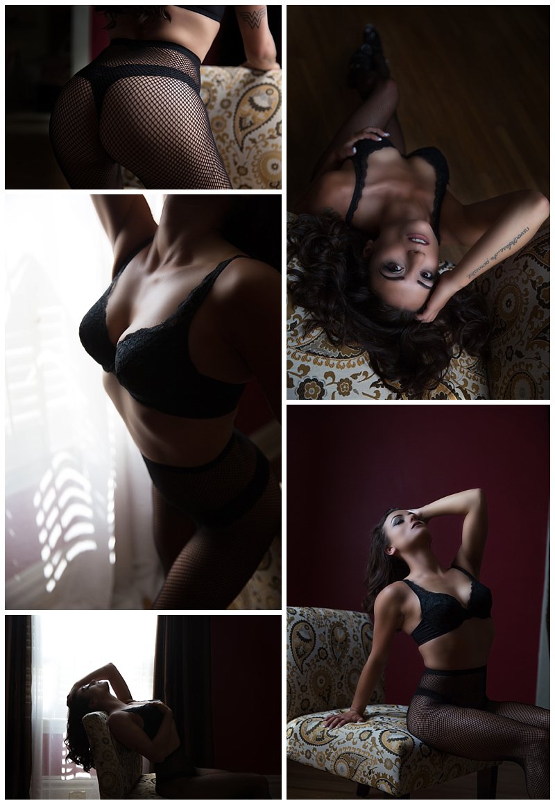 pittsburgh boudoir photography showcasing boudoir posing for a client during her second session
