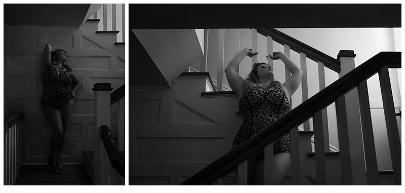 boudoir photos in pittsburgh of woman on stairs boudoir photos in pittsburgh of woman on stairs
