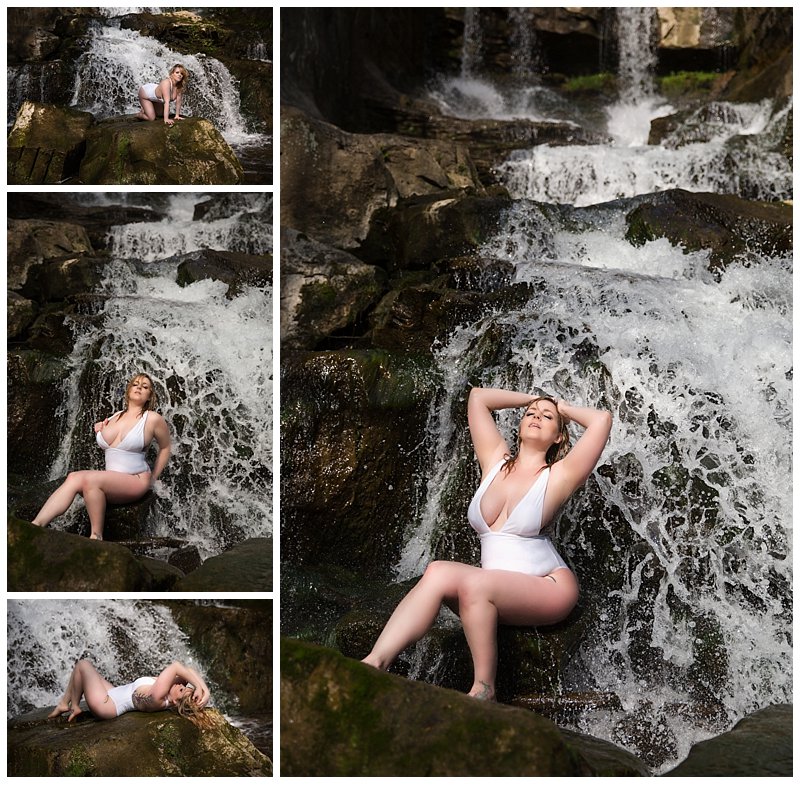 waterfall boudoir session in pittsburgh PA with Pics by Chicks Photography