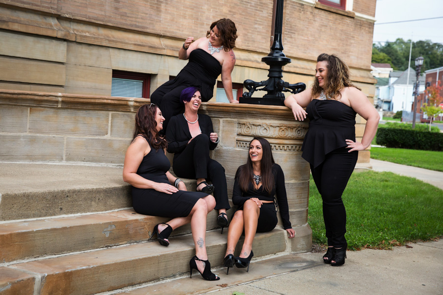 boudoir photography pittsburgh group photo session with 5 confident women