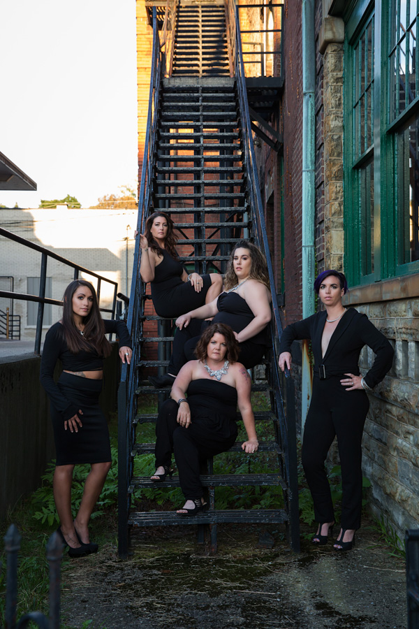 urban group photo session with boudoir photographer pics by chicks photography