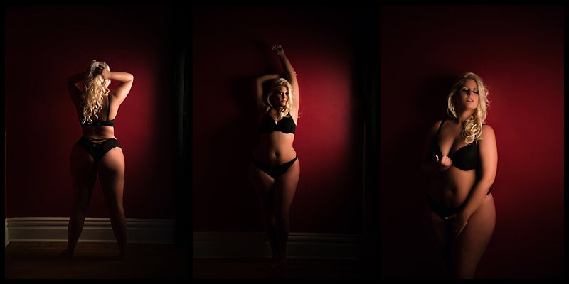 boudoir photos pittsburgh woman in lingerie posing on red wall boudoir photos pittsburgh woman in lingerie posing on red wall