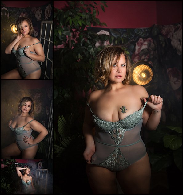 boudoir studio pittsburgh vintage set design at pics by chicks photography, boudoir photos of woman in green bodysuit boudoir studio pittsburgh vintage set design at pics by chicks photography, boudoir photos of woman in green bodysuit
