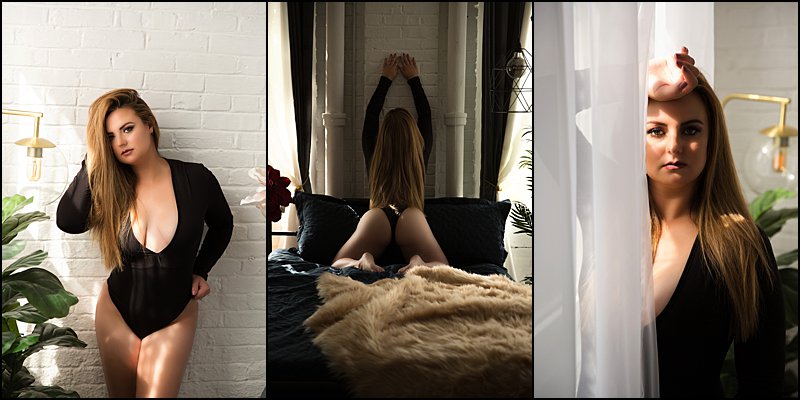confidence photo shoot in pittsburgh, boudoir photography pittsburgh, black lingerie photo shoot
