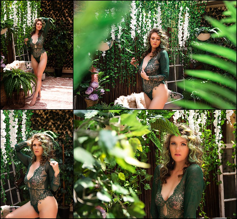 goddess garden at maura chick studios pittsburgh boudoir photography, tub with hanging flowers and bamboo background goddess garden at maura chick studios pittsburgh boudoir photography, tub with hanging flowers and bamboo background