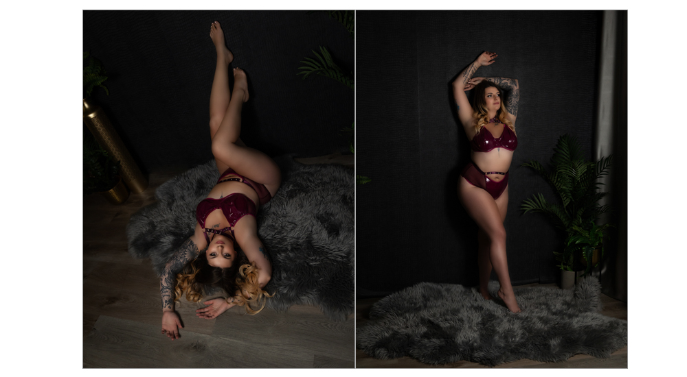 lingerie photo shoot in pittsburgh, confidence photo shoot pittsburgh, boudoir posing on wall in boudoir studio