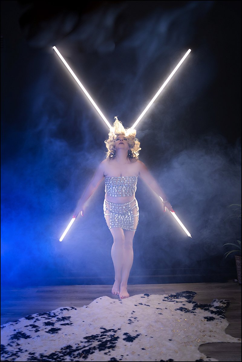 pittsburgh boudoir studio, x light sexy photo shoot in jeweled lingerie with smoke and lights